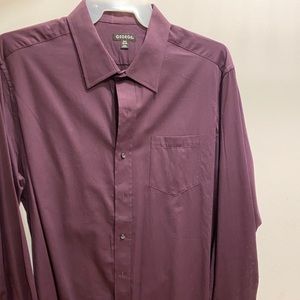 Purple long sleeve button down dress shirt size XL
